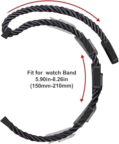 Miniatura 8 de Correa de nailon compatible con Samsung Galaxy Watch 7654FE 1.732 in 1.575 inGalaxy Watch 5 Pro 1.772 inWatch 46 Classic 1.850 in 1.811 in 1.693 in