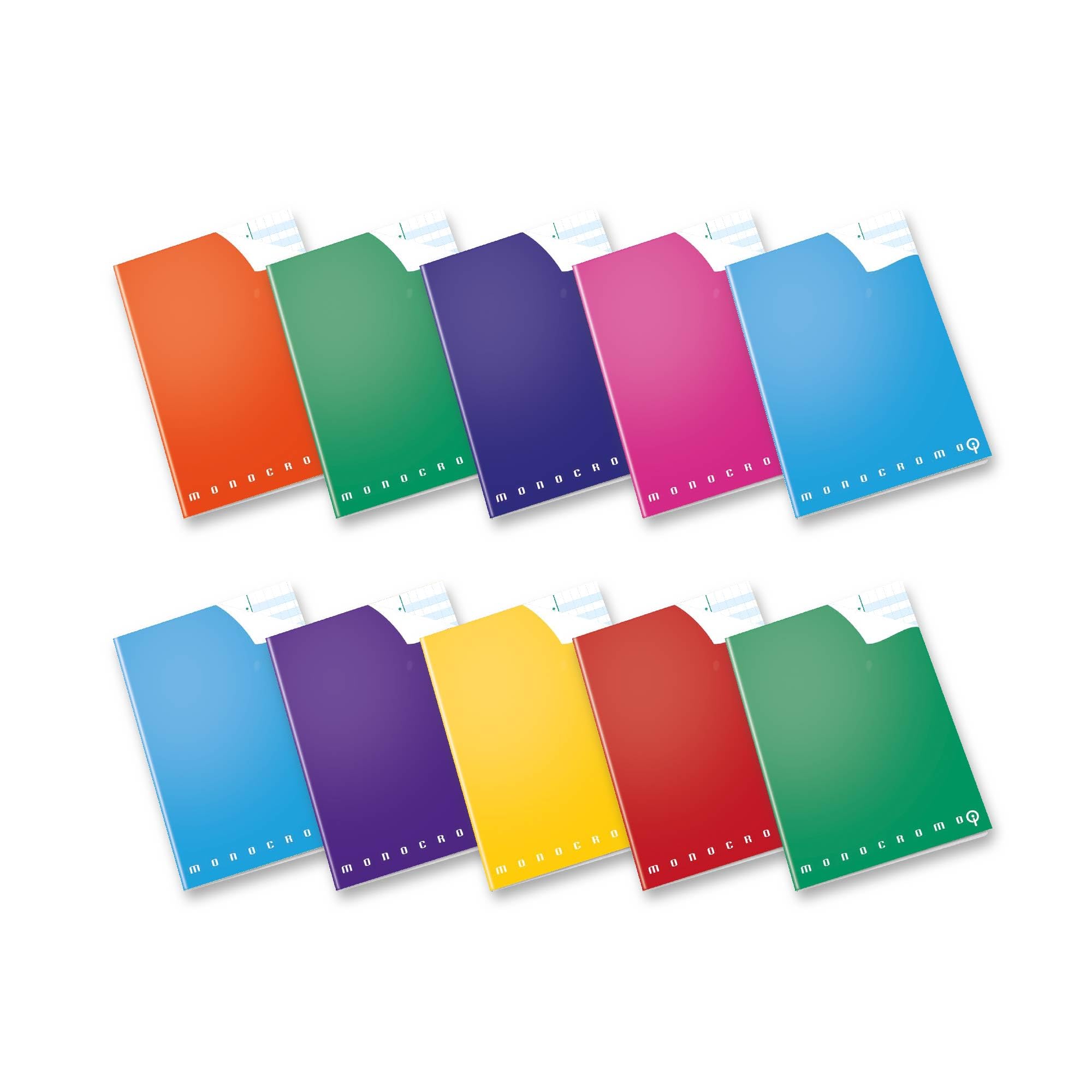 Pigna, Maxi Monochrome Qi Notebook, Useful for Dyslexia Dyslexia Dysorthography Disaculia, 10, 1 cm Square, Pack of 10