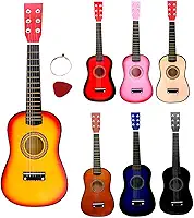 Mini Violão Palheta Crianças Infantil Corda Em Aço Acústico (MARROM)