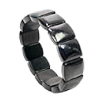 RICHRAIN Shungite Stones Purification Crystal Real Raw Shungite Beaded Braccelet for Men, Pulsera Hombre