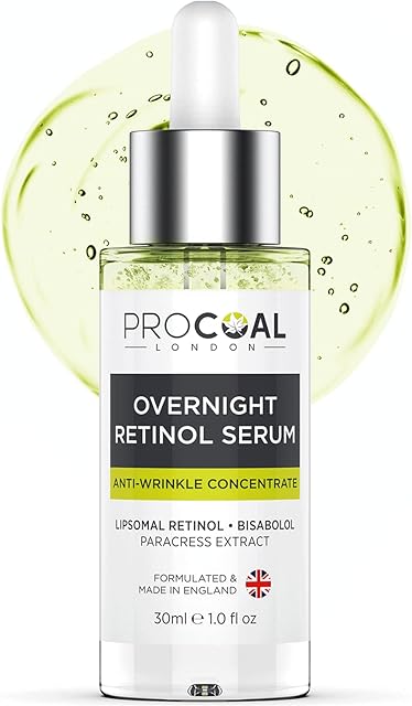 NEW Overnight Retinol Serum High Strength for Face 30ml by Procoal - 3% Retinol Complex Night Concentrate with Bisabolol & Paracress Extract, Vegan, Cruelty-Free, Made in UK