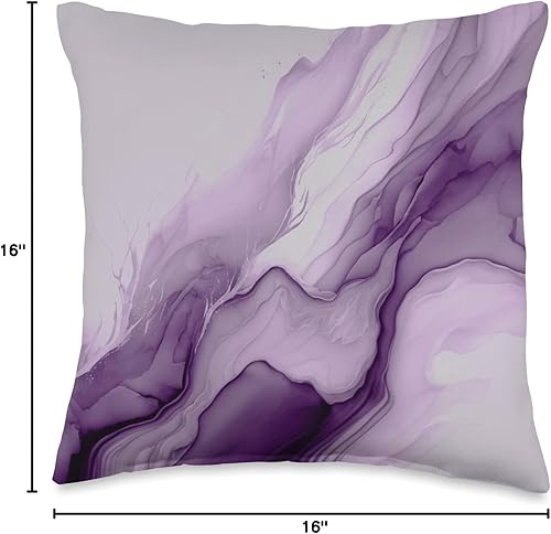 Miniatura 6 de Pretty Trendy Modern Color Designs Almohada de flujo de tinta abstracta color morado lavanda 18 x 18 pulgadas multicolor