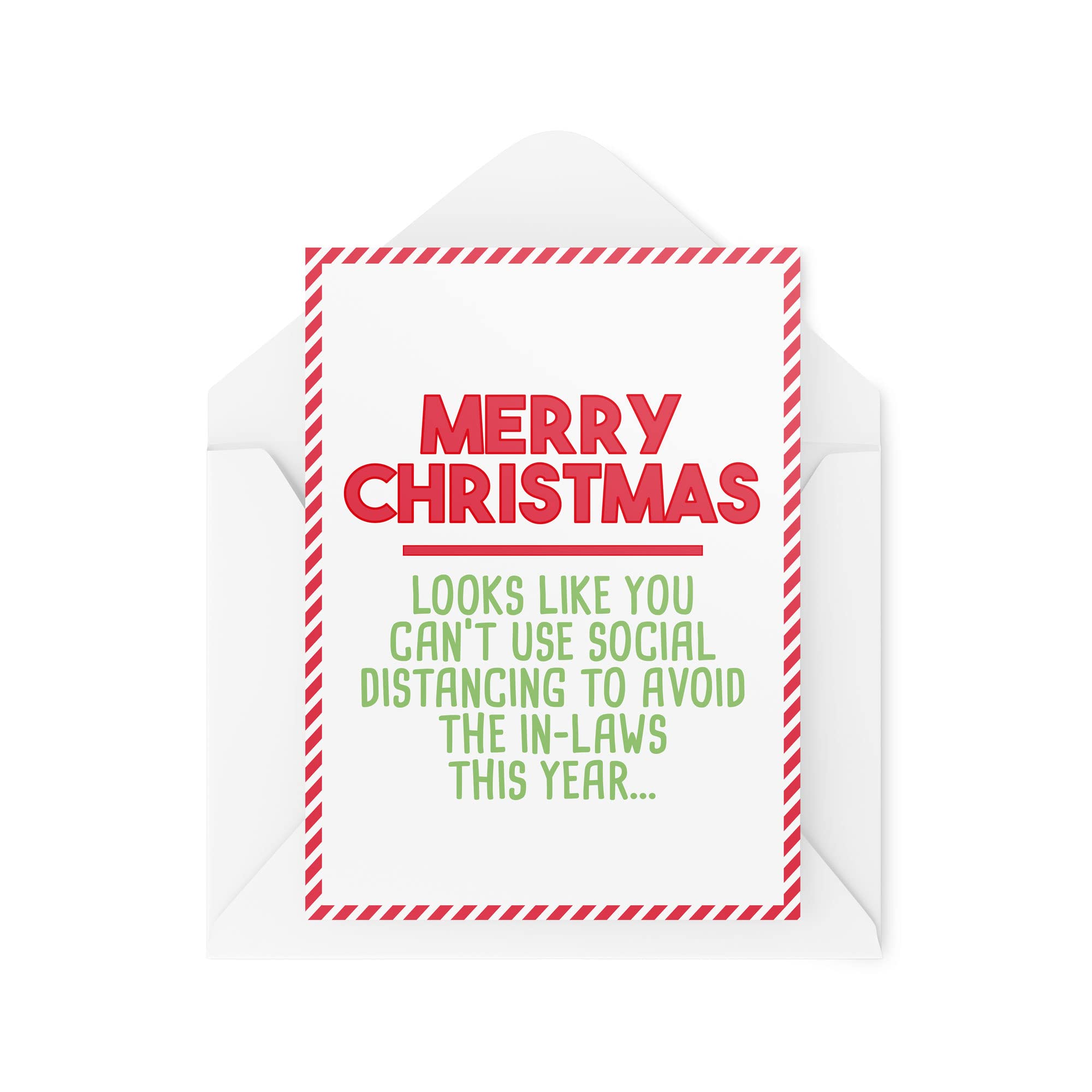 Funny Christmas Cards | Avoid The In- Laws Card | Him Her Banter Joke Novelty Santa Friend Colleague Bestie Husband Wife Girlfriend | CBH684
