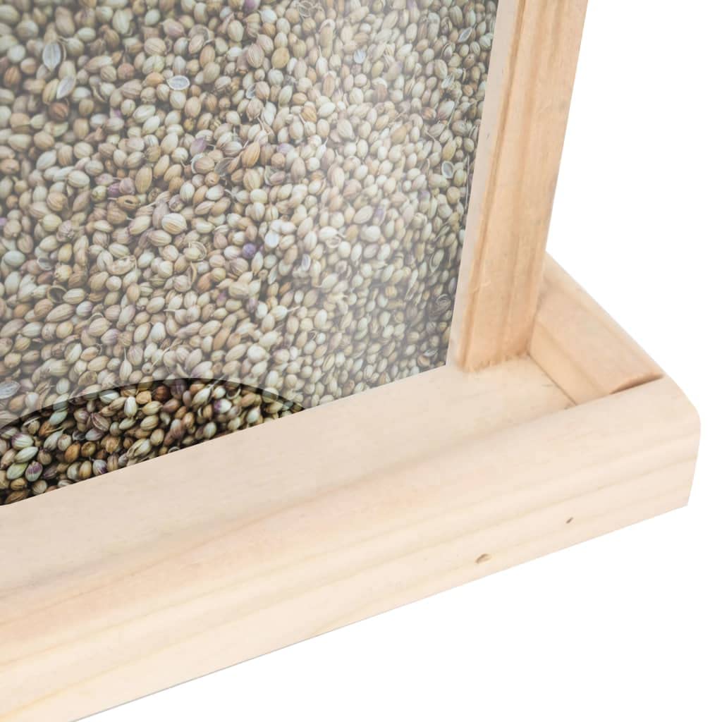Vogelfutterhäuser aus Tannenholz 4 Stück 19x19x25 cm wetterfest mit abnehmbarem Dach und PVC-Futterschutz ideal für Garten, Balkon, Terrasse als Wildvogel Futterstation und Futterplatz
