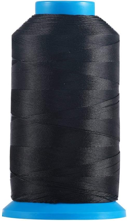 Tortoise Fil en nylon lié très résistant # 69 T70 taille 210D/3 pour couture du cuir, tissage des cheveux, rembourrage et perles - Couleur : noir