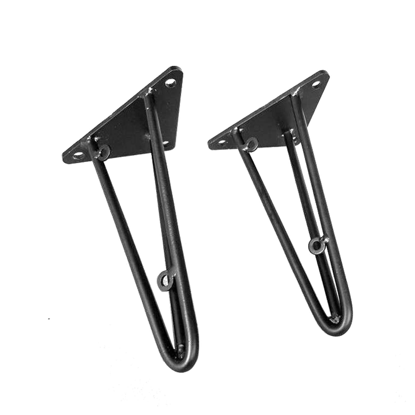 2 Pezzi Retro Angolari Supporto a Parete Scaffale Staffe per Mensole,Addensare Ferro Squadretta Supporto per Ripiani,Triangolo Staffa per Mensola,per Carichi Giganti,Nero (45cm/17.7in)