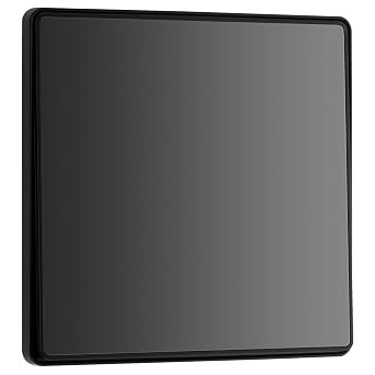 BG Electrical Single Wall Light Switch, 2-Way, Edge-to-Edge Rocker, Screwless Appearance, Round Edges, Evolve, Black Chrome, 20A, 16AX, PCDBC12EB