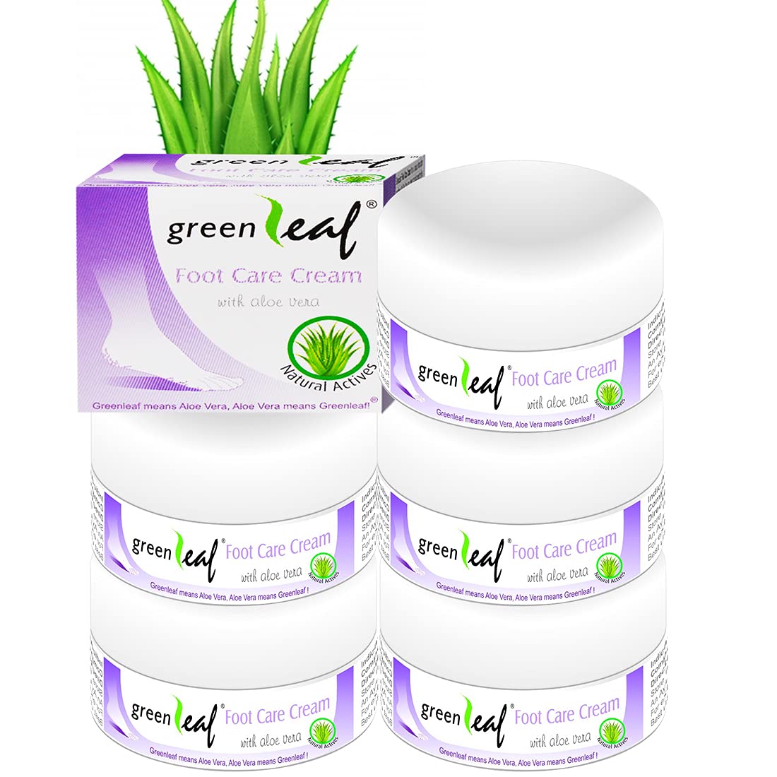 Green Leaf Foot Care Cream For Dry, Chapped & Cracked Skin, 50g, Pack of 5-image-49