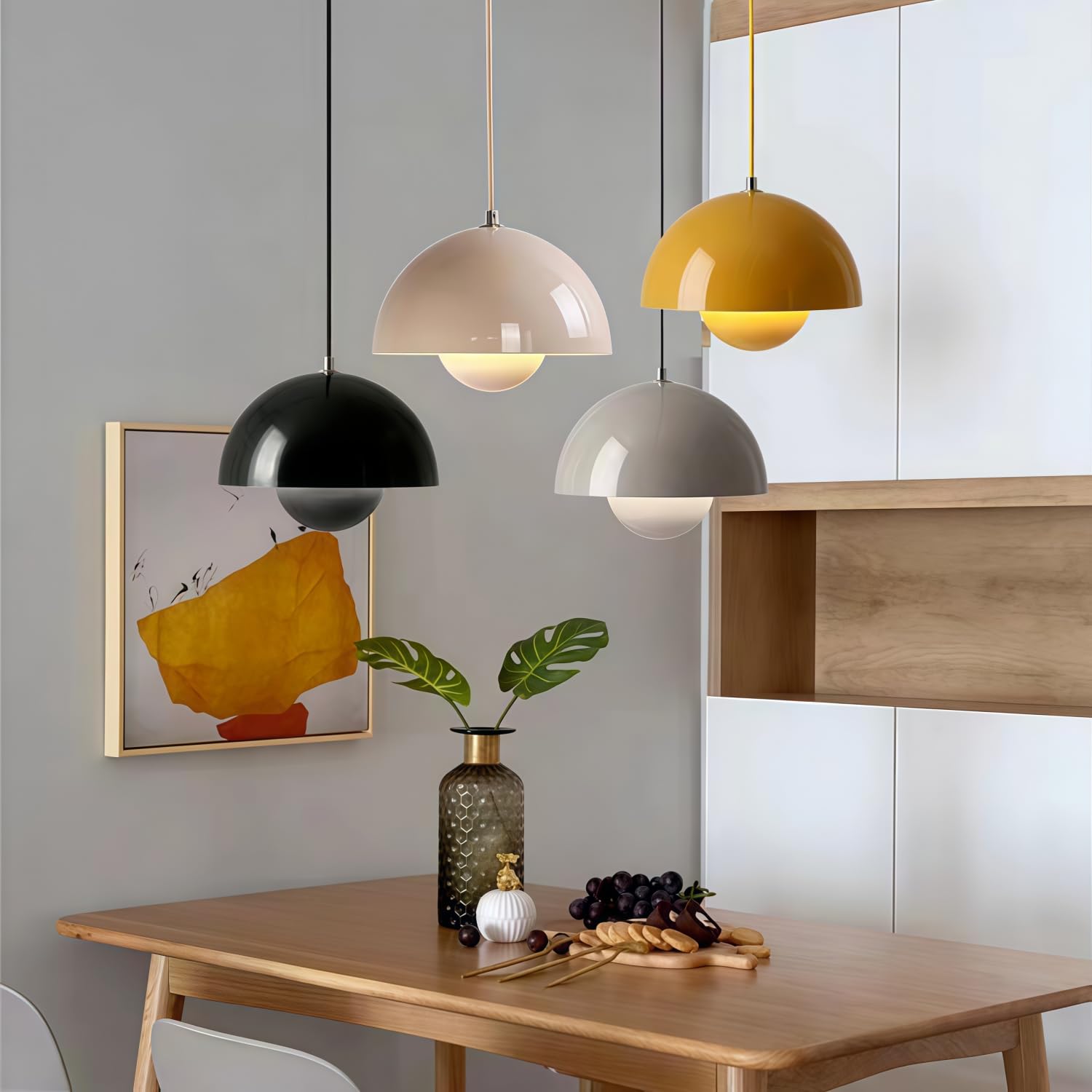 Minimalismus Kronleuchter Originalität Einfachheit Blumenknospen Design Moderner Stil Restaurant Nachttischlampe Küche Büro lagern Bar dekorieren E27 Basis Neu Hängender Kronleuchter-Gelb
