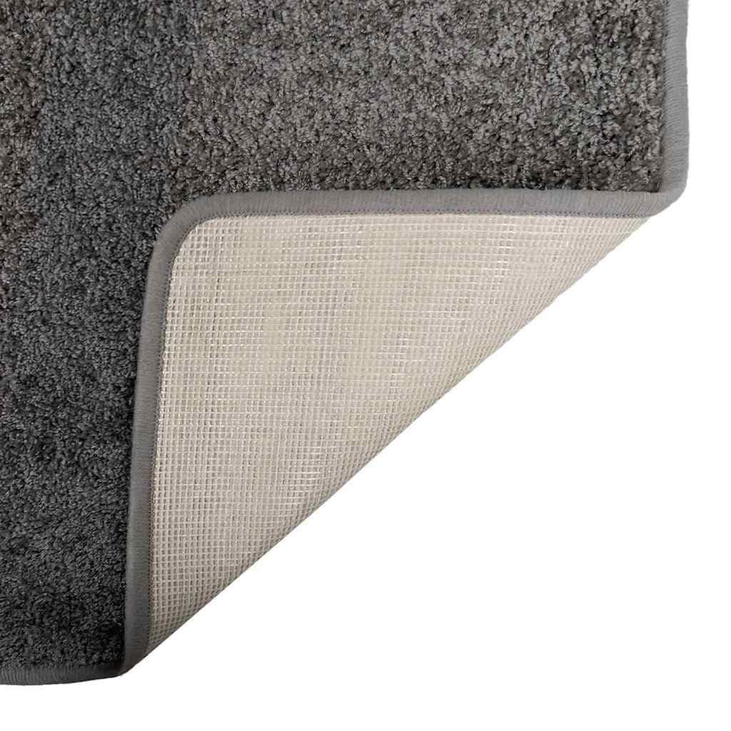 Alfombra de pasillo gris, 50 x 100 cm, 100% polipropileno, antideslizante, fácil de limpiar, para pasillo, salón, dormitorio, con superficie suave y decoración moderna y versátil
