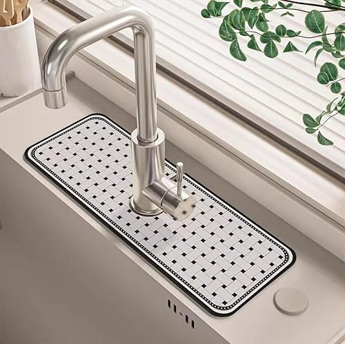 Tapete de drenaje de grifo de estilo fantástico, tapete de drenaje autoabsorbente para encimera de cocina, protector de fregadero absorbente para