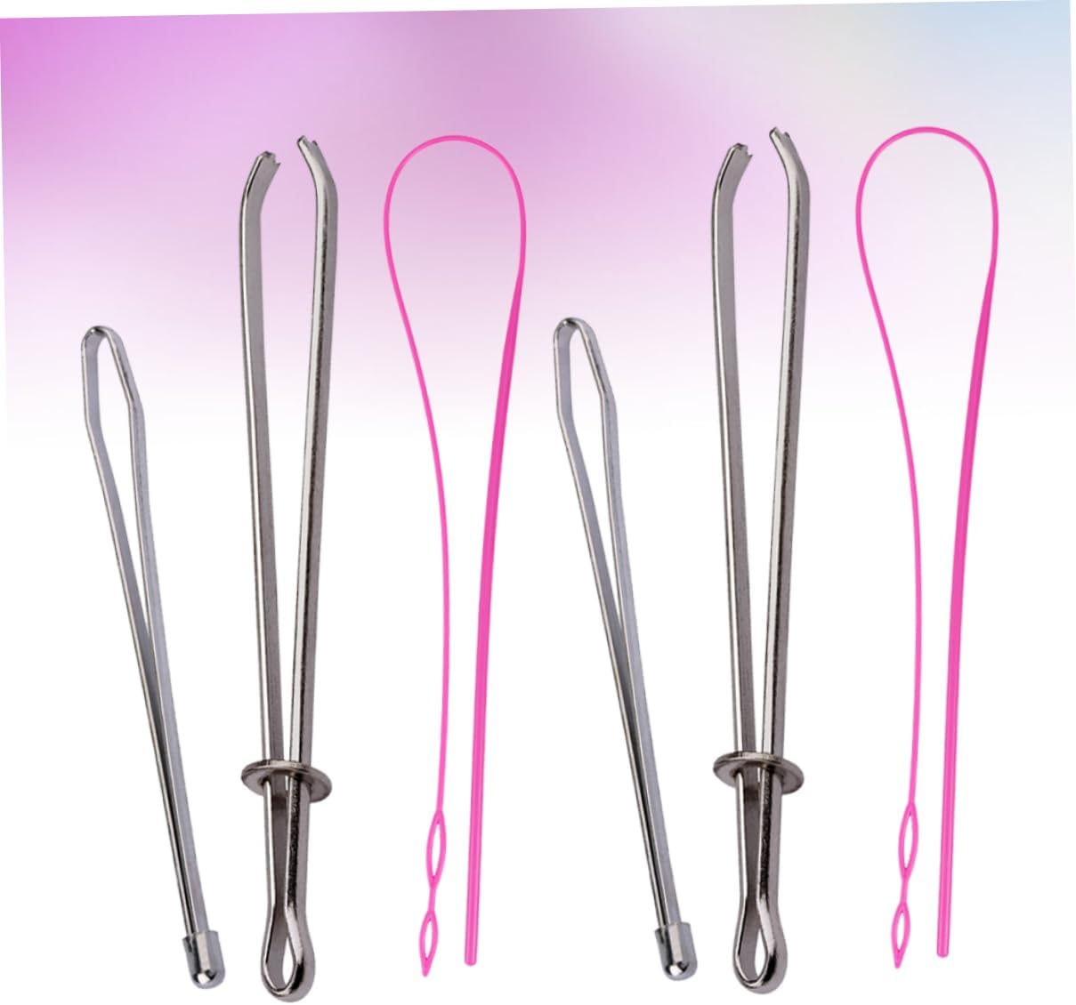 Tofficu 6sets Sewing Threading Tool Metal and Plastic Drawstring Threaders for Easy Use DIY Crafts and Household Sewing for Belts and Strainers
