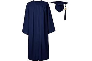 Navy Graduation Cap and Gown 2024 with Tassel