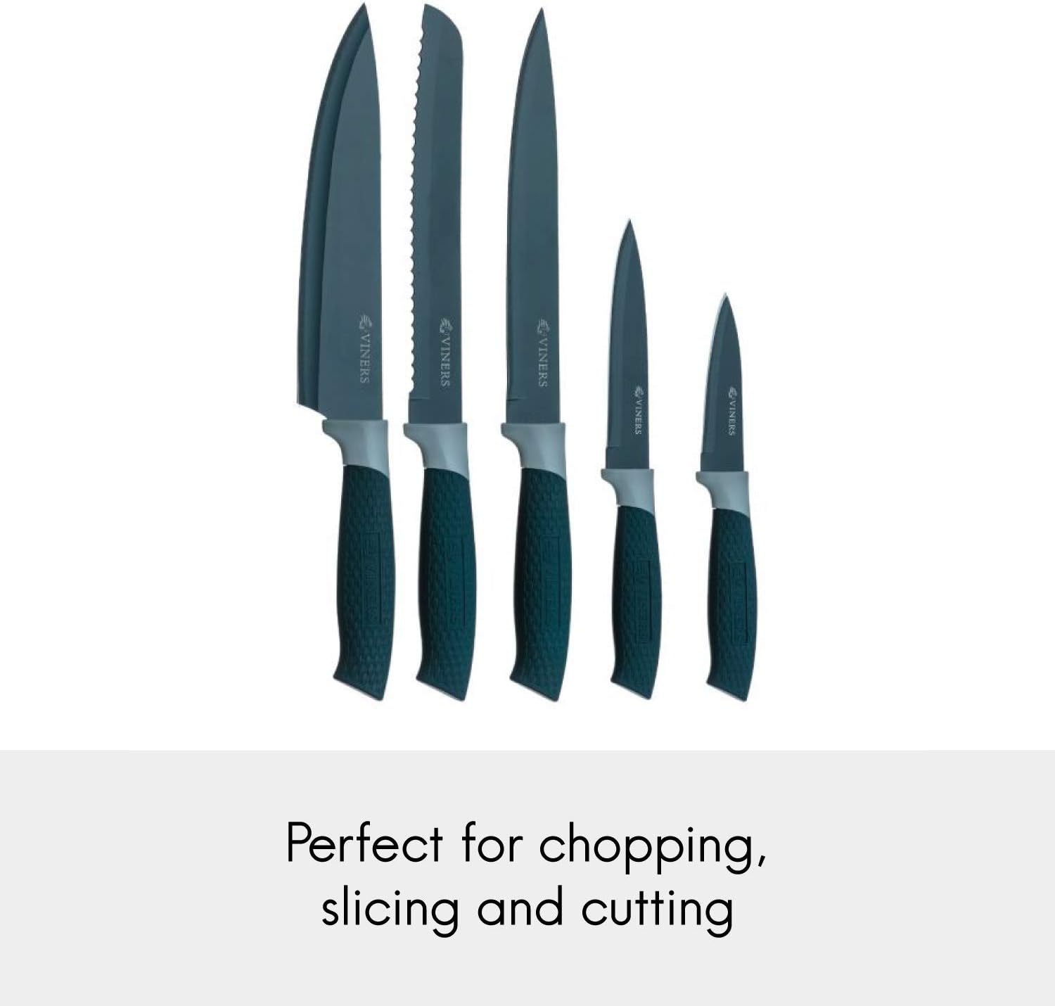 Viners Horizon 6-Piece Knife Block Set |Grey