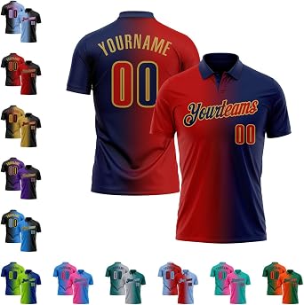 Custom Gradient Polo Golf Bowling Dart Tennis Jersey Shirt Personalized Business Work Team Uniforms for Men Women Youth