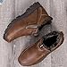 COSIDRAM Men Shoes Winter Snow Boots Warm Cotton-Padded Leather Shoes Slip on Casual Comfortable Fashion Outdoors Walking Sneakers Anti-Slip Shoes Brown 9.5