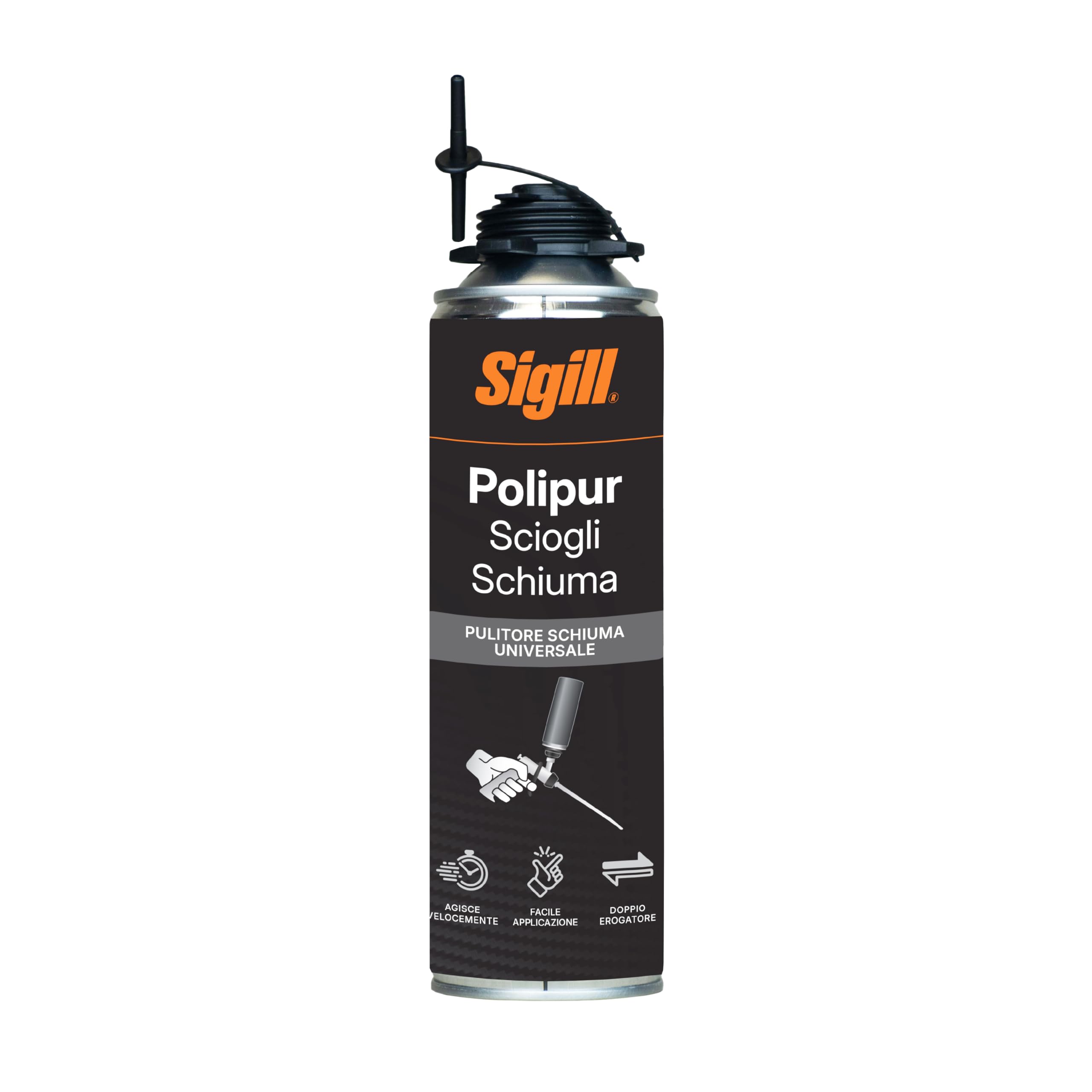 Sigill Scioglischiuma Matic 500 ml - Rimuove Schiuma Poliuretanica Fresca, Pulizia Applicatori