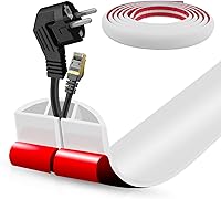 Vista 43 de Cubierta autoadhesiva para cables de suelo, gestión de cables de 3.3 pies, protector de tira de extensión para cables, evita tropiezos de cables