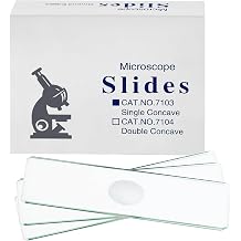 Concave Microscope Slides, 100 Pack Single Depression Glass Slides