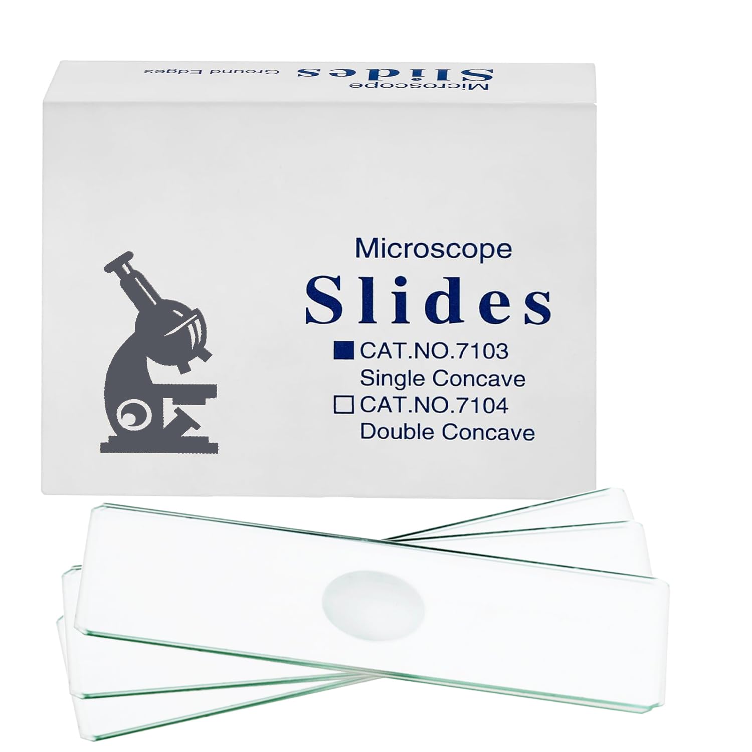 Concave Microscope Slides, 50 Pack Single Depression Glass Slides | Pre-Cleaned Optical Glass, 1 x 3 Inch, Biology, School & Lab Use