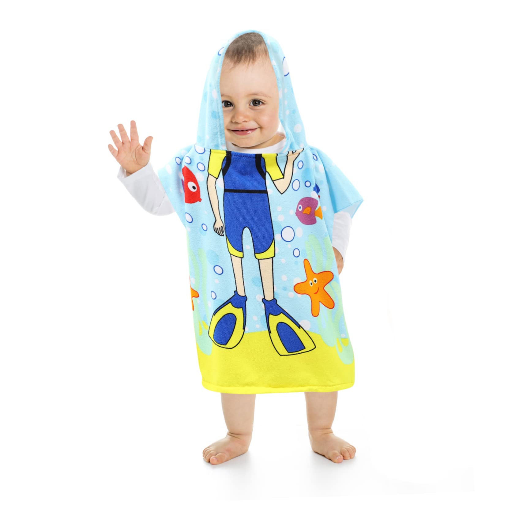 VICASKY 5pièces Serviettes De Bain Garçon Fille Cape De Bain à Capuche Microfibre Ultra Douce pour Et Confortable Après Douche