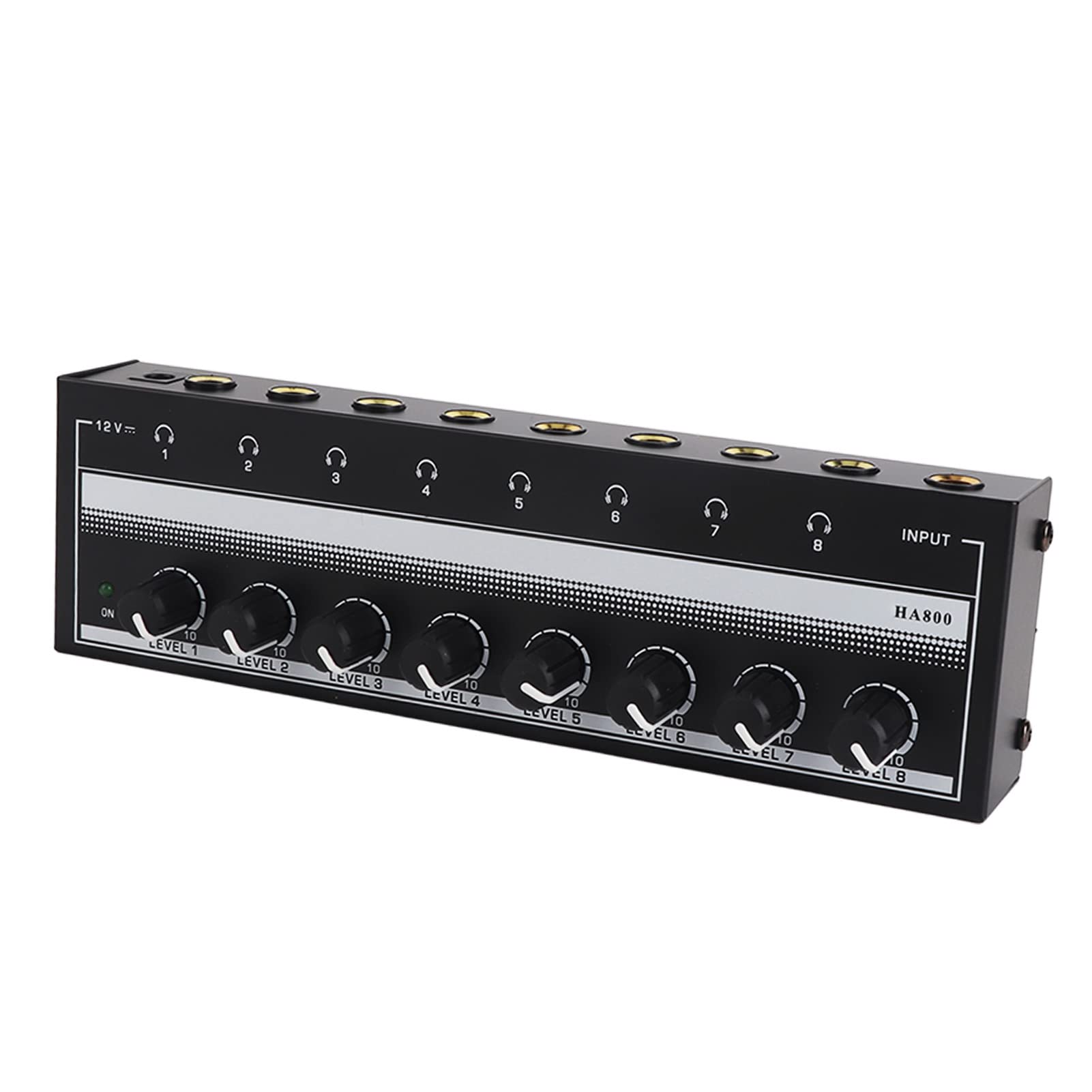 Amplificatore per Cuffie, Amplificatore per Cuffie Stereo a 8 Canali, Mini Splitter per Auricolari, Accessorio Mixer Amplificatore, Amplificatore Stereo per Mixer Audio (Spina