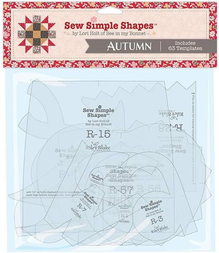 Generic Riley Blake Sew Simple Shapes How to Build A Scarecrow Acrylic Quilting Templates by Lori Holt, Marking and Guiding Your Quilting Stitches, Clear, STT-35006