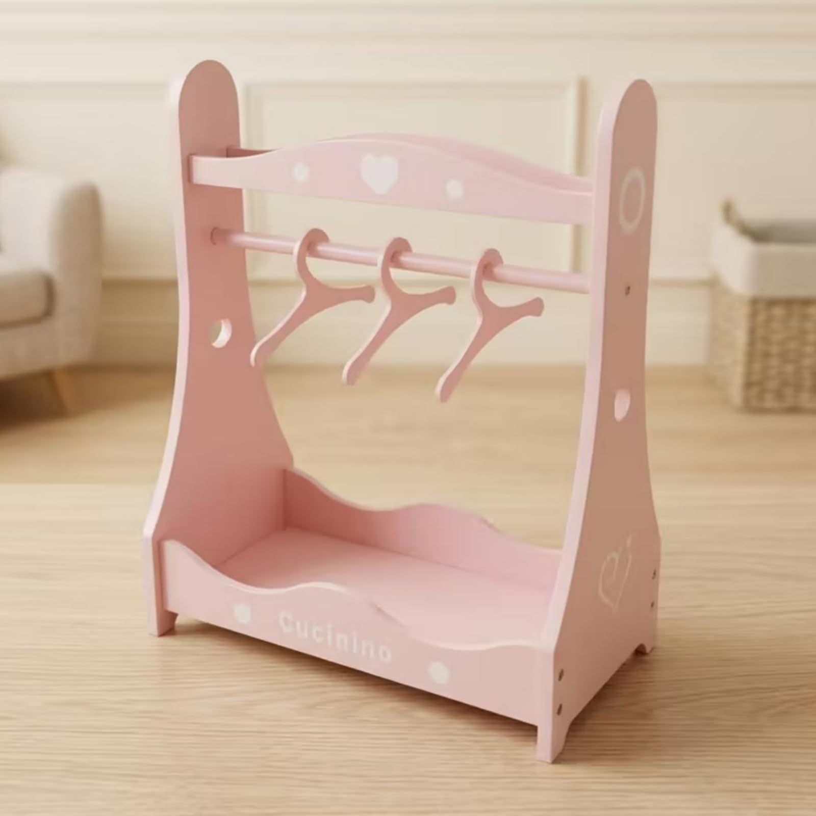Perchero Muñecas Detalle Color Claro Muebles Casa Muñecas Perchero Rosa Miniatura para Niños