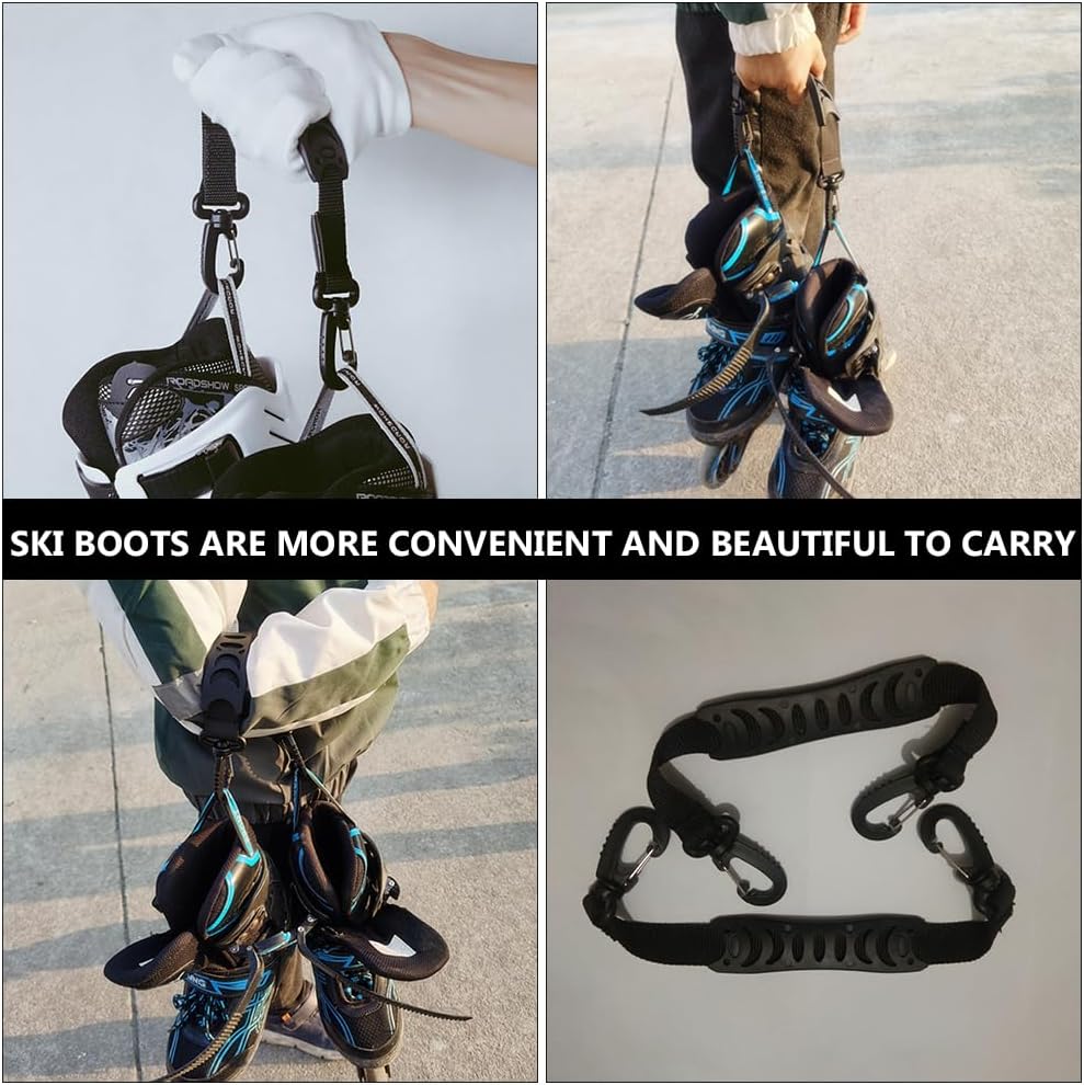 Toddmomy Ski Boot Carrier Strap 2-Pack - Adjustable Roller Skating Boots Leashes with Durable Plastic and Nylon for Easy Ice Skate Transport