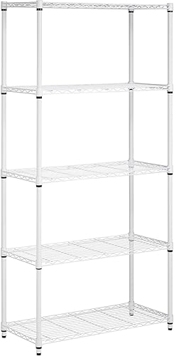 Miniatura 1 de Honey-Can-Do Estantería ajustable resistente de 5 niveles con capacidad de estante de 350 libras, color blanco SHF-09623 blanco