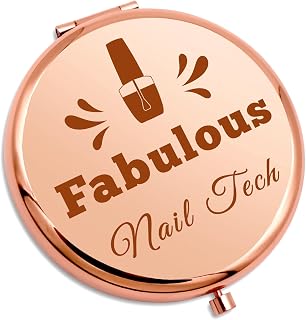 Nail Tech Gift Nail Artist Gift Compact Mirror Nail Technician Gift Christmas Birthday Gifts for Manicurist Nail Stylist Gifts Beautician Graduation Gifts Folding Makeup Mirror Nail Lovers Gift