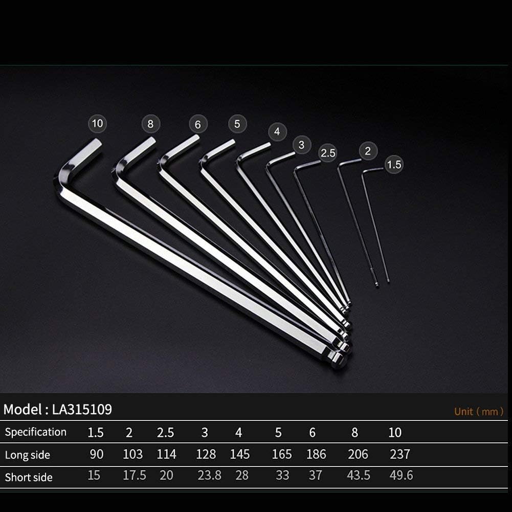 LAOA 9PCS Metric Long Arm Ball End Hex key set tools Allen wrench set with Mirror surface finished …