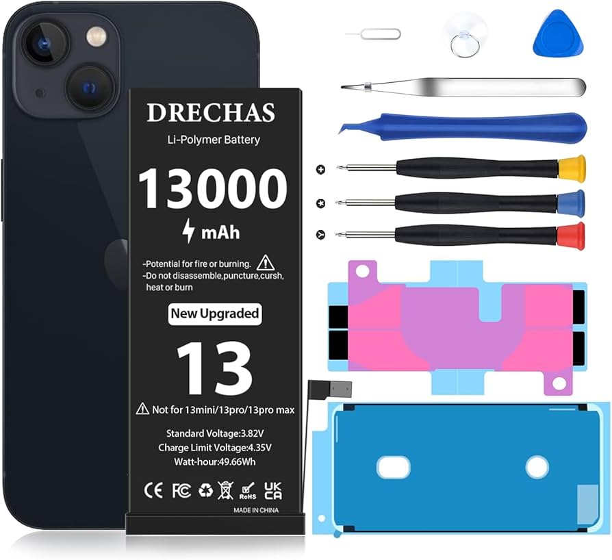 Amazon.com: DRECHAS [1300mAh] Battery for iPhone 13, 2025
