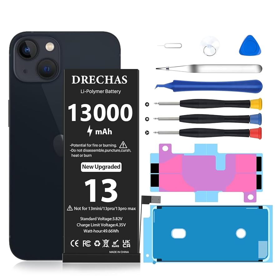 Amazon.com: DRECHAS [1300mAh] Battery for iPhone 13, 2025