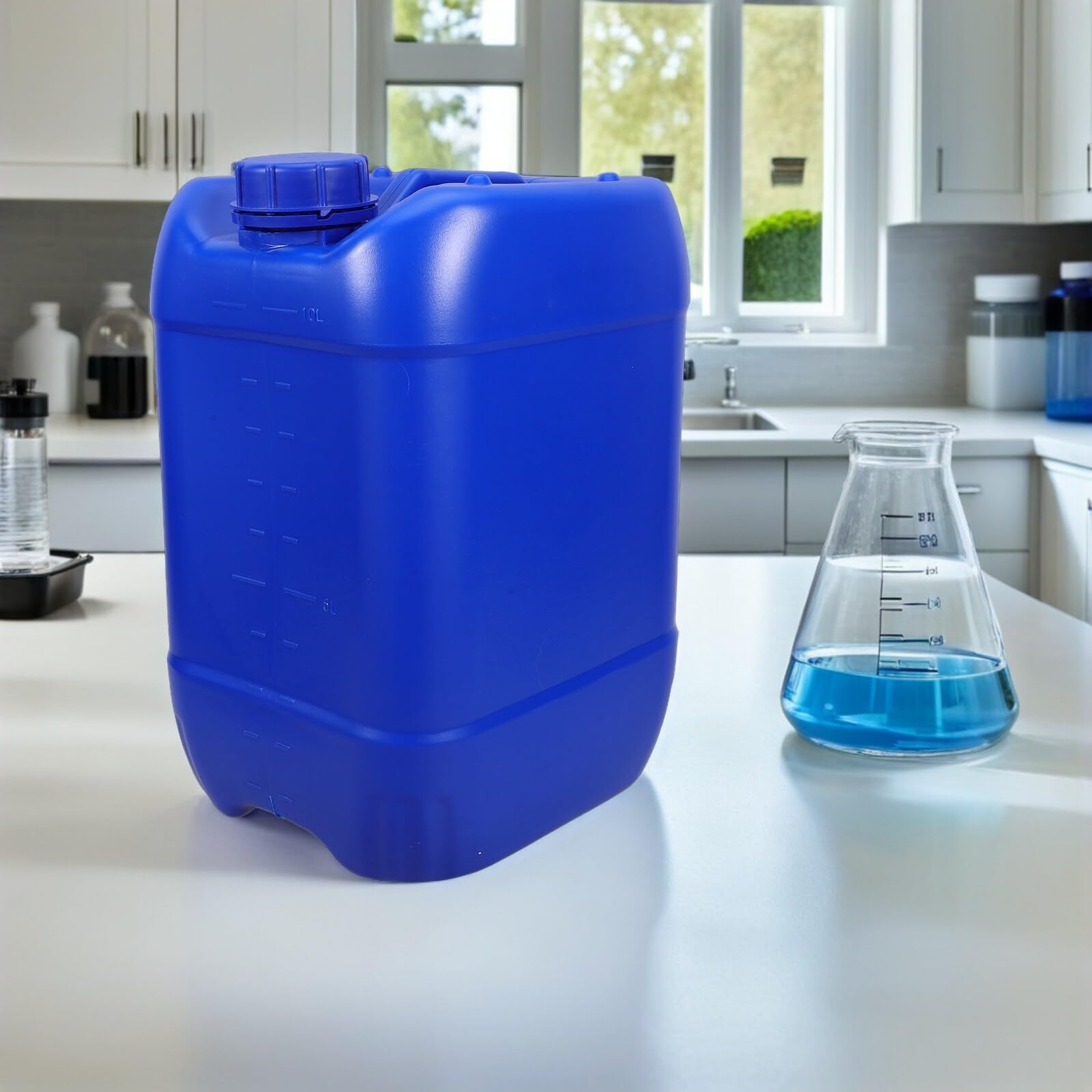 Healeved Wassertank aus Kunststoff mit Deckel Stapelbar und Auslaufsicher Flüssigkeitsbehälter für Wasser Öl und Reagenzien Geeignet für Haushalt und Camping