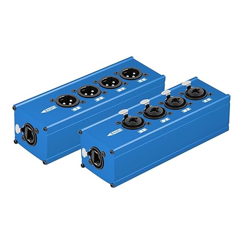 Cable XLR de red múltiple de 4 canales y 3 pines XLR macho y 6.35 1/4 pulgadas TRS estéreo hembra sobre RJ45 Ethercon extensor de cable para