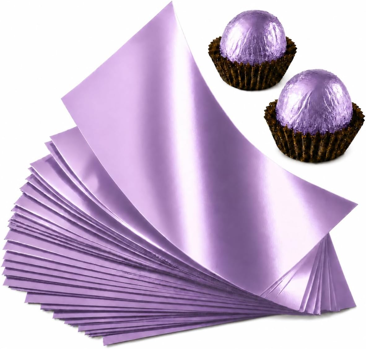 6 x 6 inch Lavender Confectionery Foil Wrappers, 125 Sheets