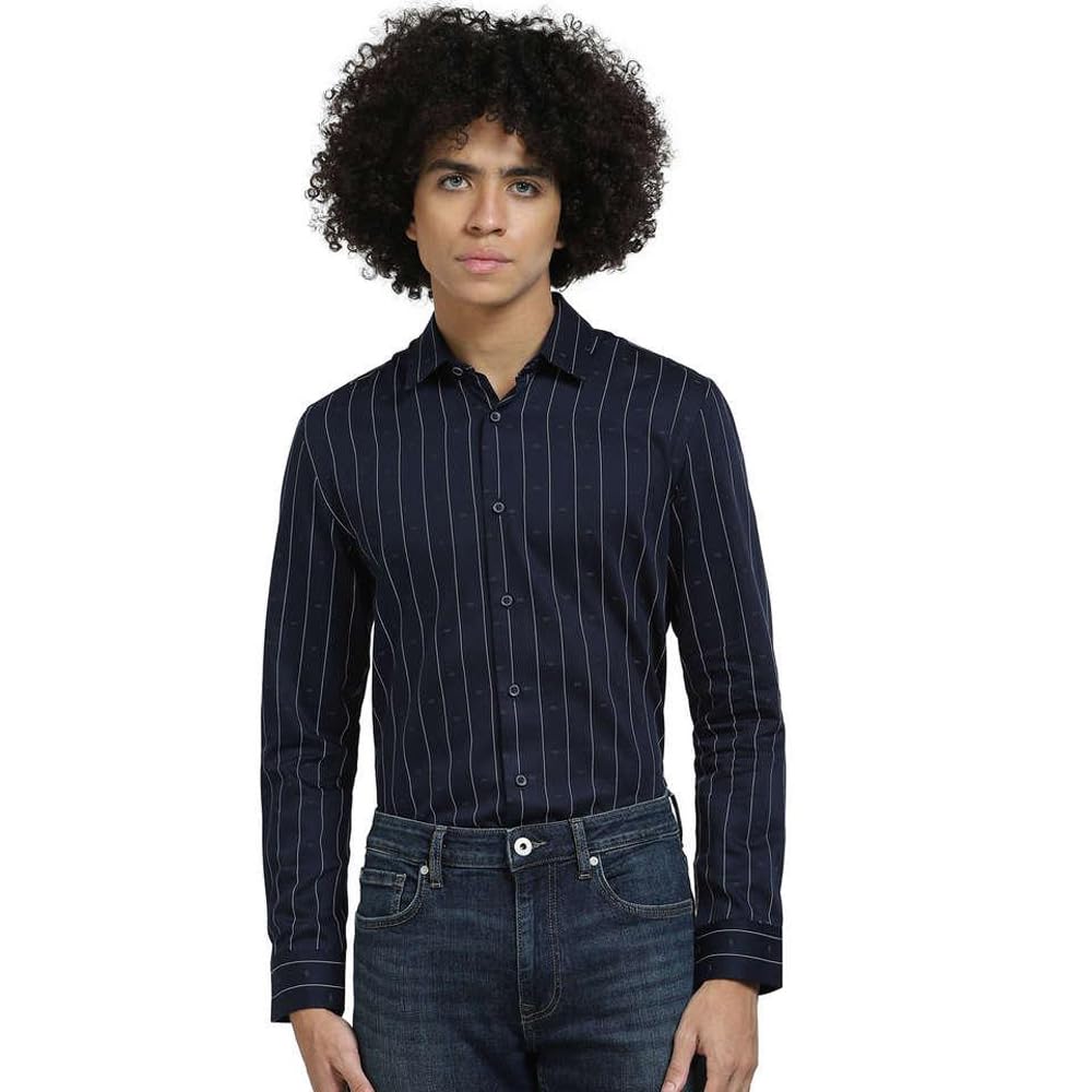 jack & jones Men's Cotton Striped Slim Fit Shirt-picture-25
