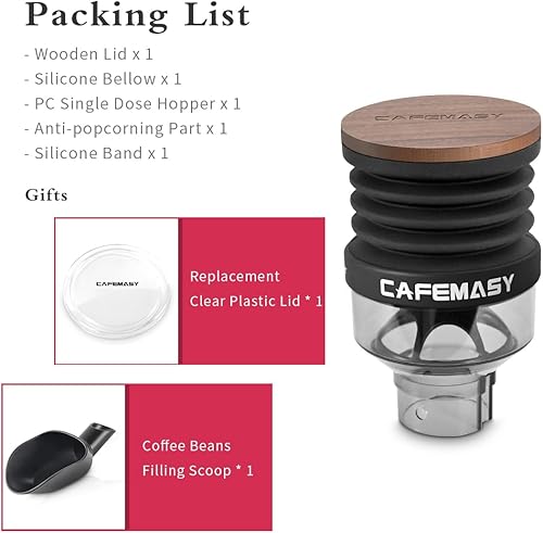 Miniatura 7 de Tolva de dosis única con capacidad de actualización de fuelle de 3.17 oz3.17 onzas, tolva de granos de dosis única transparente compatible con