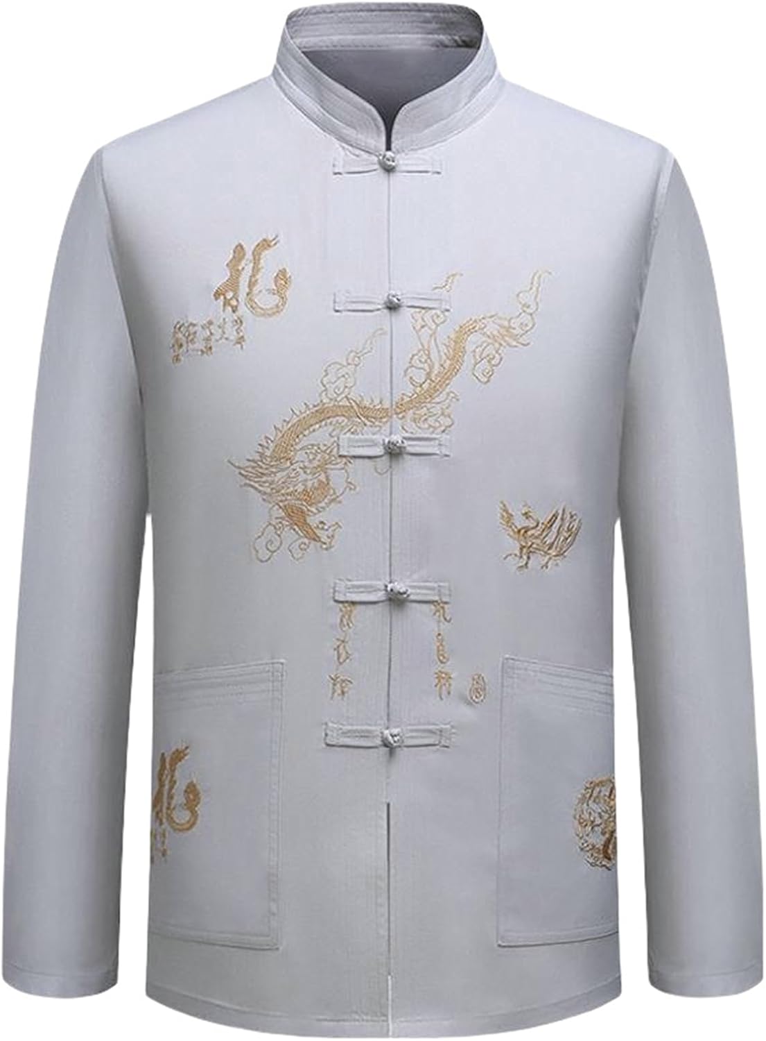 Men's Spring Summer Hanfu Long Sleeve Tai Chi Shirt