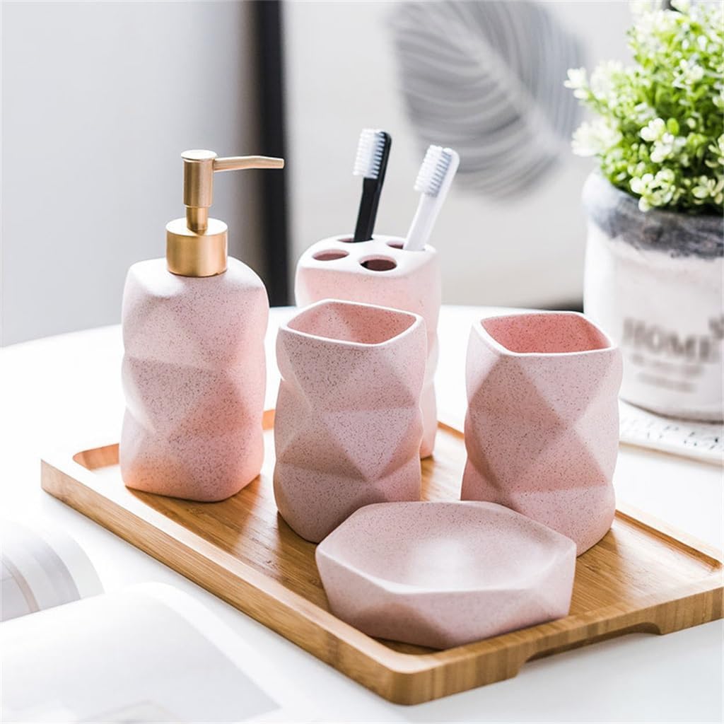Ceramic Toiletries 4-Piece Nordic Toiletries 4-Piece Bathroom Gift Set Mouthwash Cup