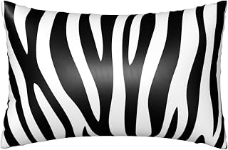 Satin Pillowcase for Hair and Skin Black and White Zebra Stripe Super Soft and Cooling Similar to Silk Pillow Case 1 Pack with Hidden Zipper Silky Soft Zippered Satin Pillowcase20 x30