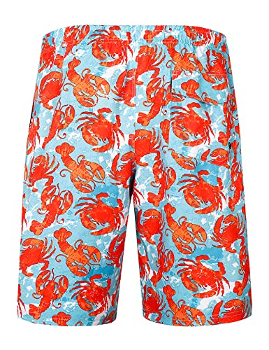 Aptro Men's Swim Trunks With Mesh Lining Quick Dry Bathing Suit 9" Big & Tall Swimsuit #Hw016 Crab 3X #TOP1