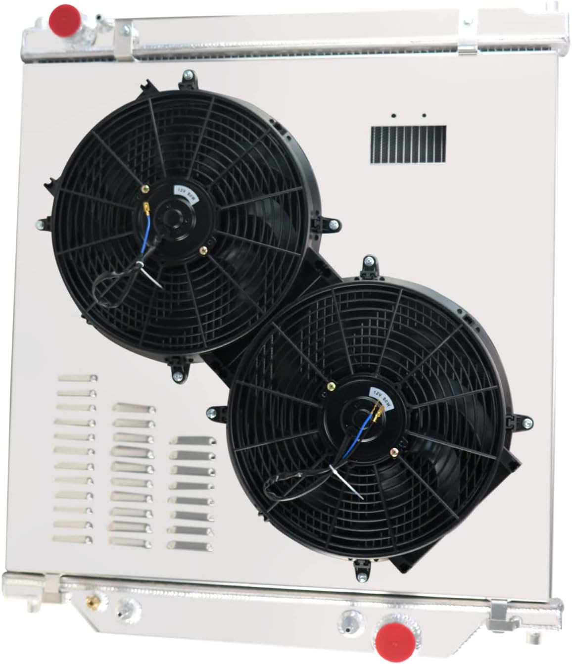 6.0L Full Aluminum Radiator For 2003-2007 04 Ford F-250 F-350 F-450 F550 Super Duty 1-Row Core Radiators + Shroud fan + Thermostat Relay Kits