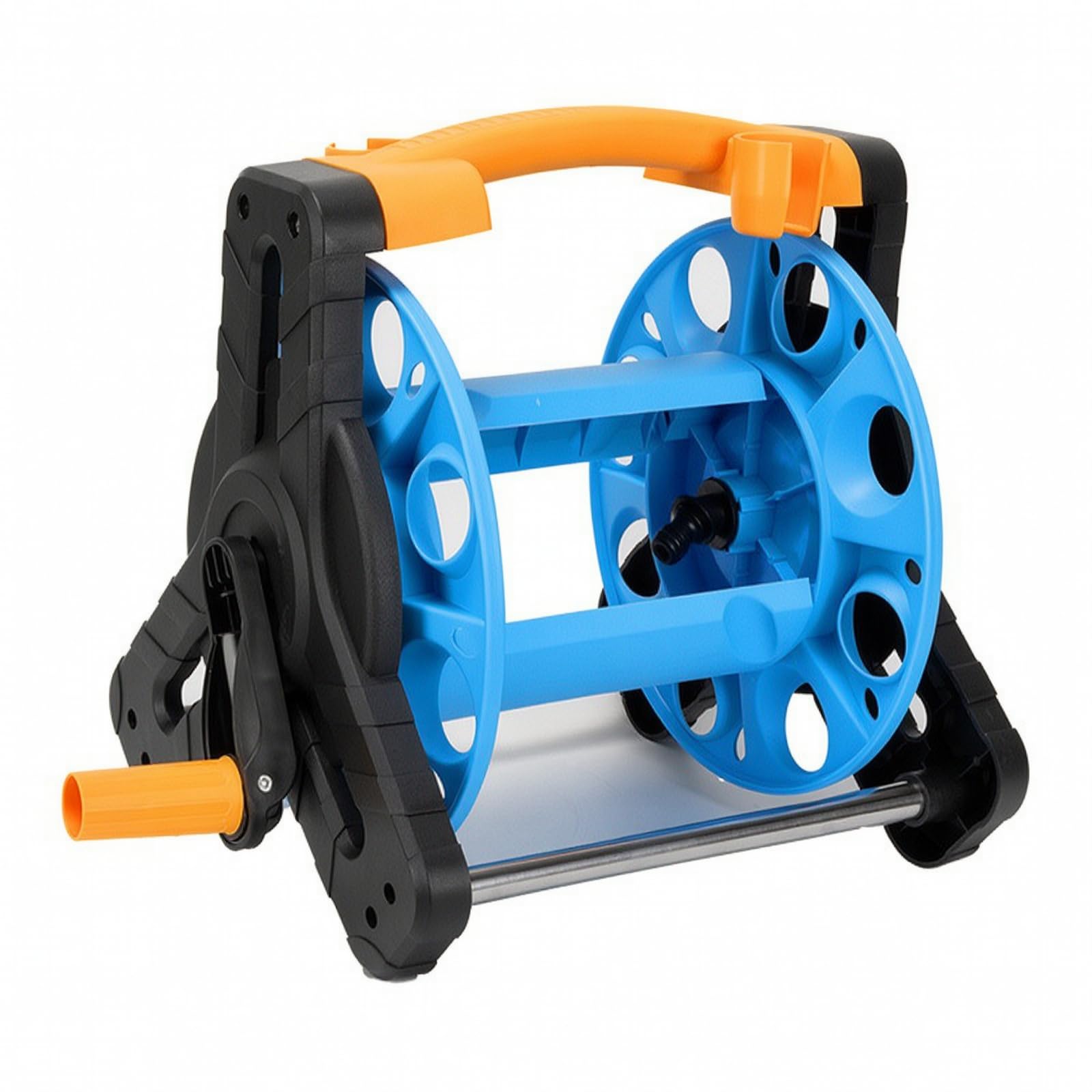 Carrello Avvolgitubo Resistente | Stabile, Robusto, Attrezzatura, per Cortile, Lavaggio Auto, Giardinieri, Arancio+, 25M