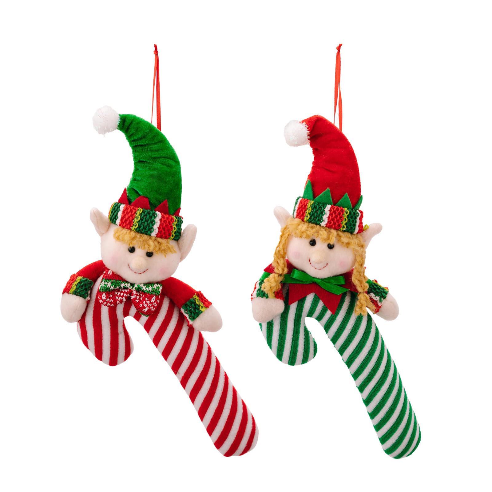 Jazuaiao Christmas Candy Cane Dolls Ornament Festival Hanging Decorations for Home and Tree Polyester Pendant Accessory Tree Wall Decoration
