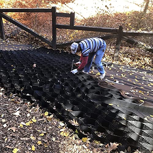 LSMKK Geocelda Rejilla Geo del Jardín del Patio Tarea Pesada, Rejilla De Grava para El Trabajo De Subrasante De La Calzada Empinada De La Pasarela, Estabilizador De Suelo De Suelo Plegable Flexible Cover