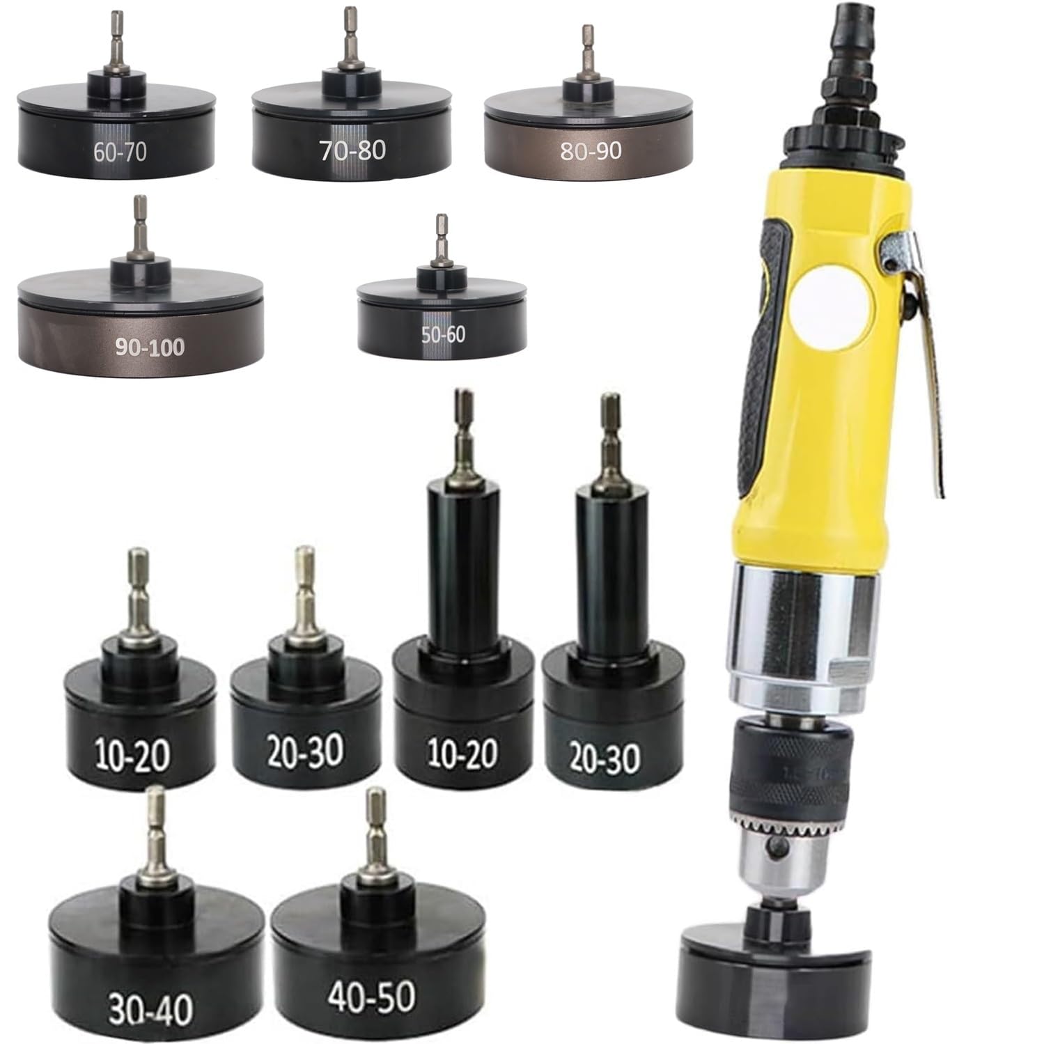 FHRKA Pneumatic Capping Machine, Handheld Bottle Capping Sealing Machine with 11 Capping, Hand-Held Screw Capper Tightener Torque Bottle