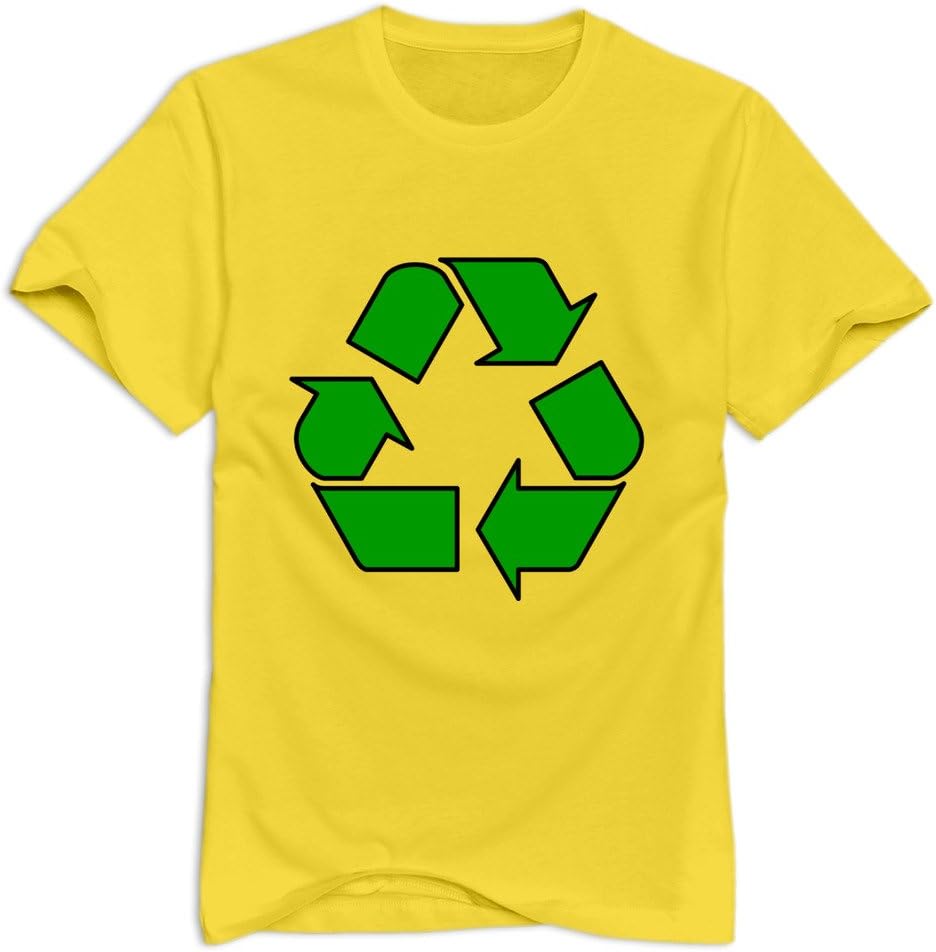 Short Sleeve Yellow S Recycle 100% Cotton T-shirt For Adult Newest Round Neck T Shirt