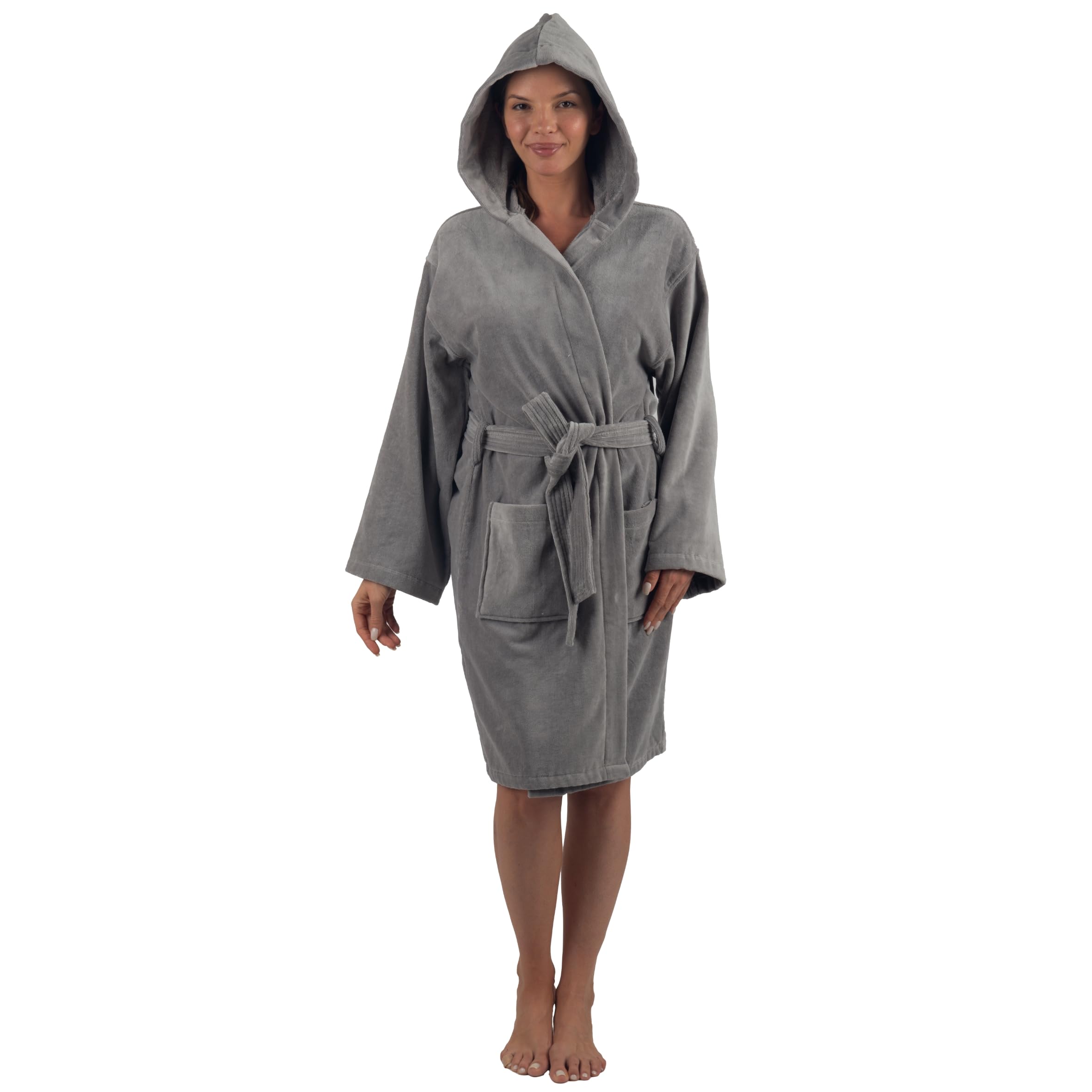 Alpine Swiss Stacy Women Hooded Bathrobe Cotton Terry Cloth Robe for Women Super Absorbent Quick Drying Luxury Hotel